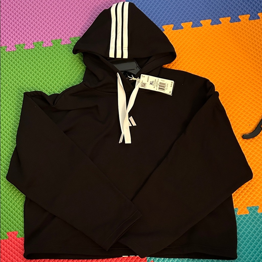 (NWT) Women's Fleece 3-Stripes Loose-Fit Hoodie